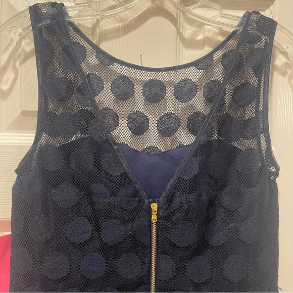 Betsey Johnson Navy Polka Dot Fit and Flare 50s Inspired Party Dress Sz 4 - Picture 5 of 10